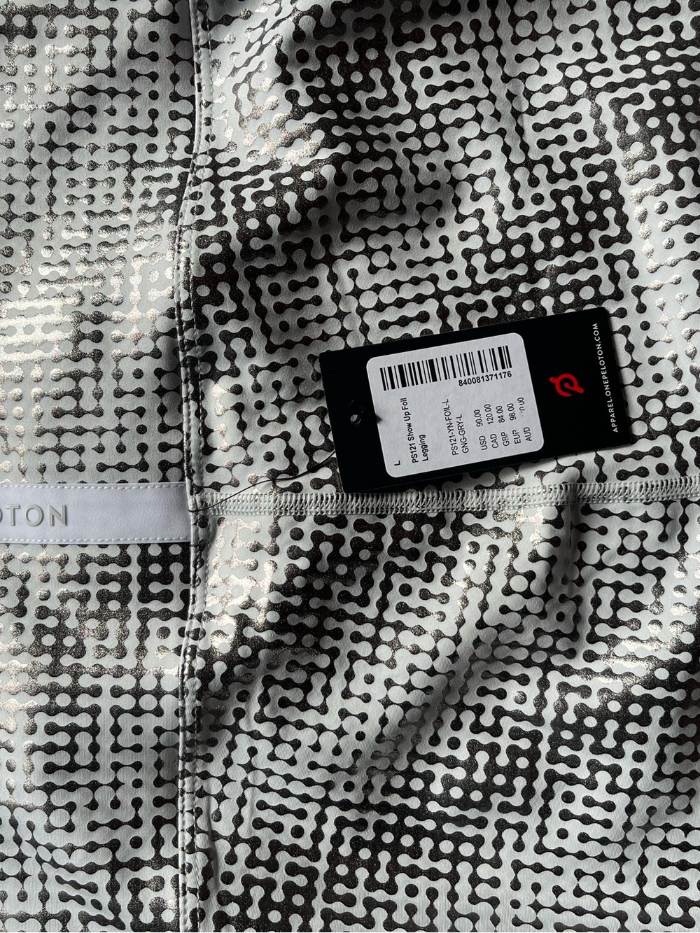 Peloton Black and White Graphic Dot-Matrix Leggings